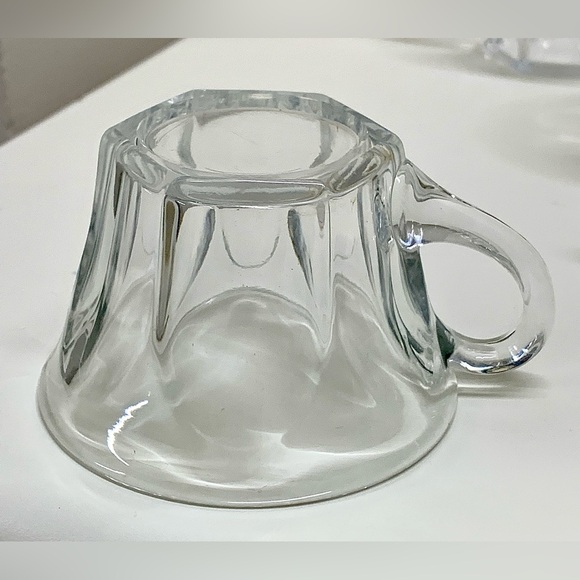 Lot of 10 Great Depression Era Vintage Hexagonal Flat Bottom Glass Punch Cups - Picture 6 of 16